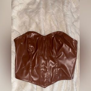 SHEIN faux leather tube top